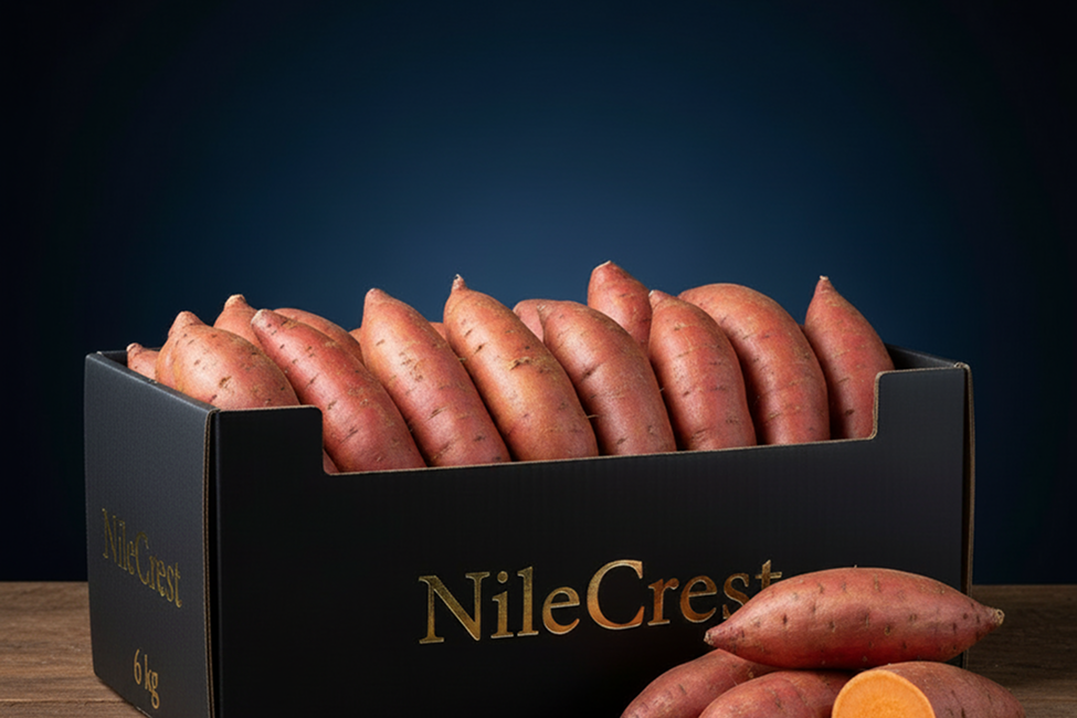 Fresh export-grade Egyptian sweet potatoes from Nile Crest, NC-FR-03