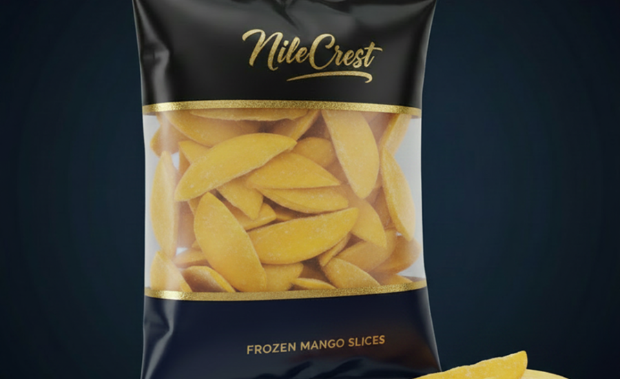 IQF frozen Egyptian mango slices from Nile Crest, export-grade quick-frozen fruit