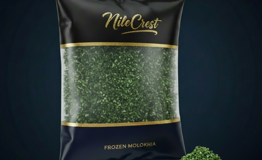Frozen molokhia (jute mallow) from Nile Crest, export-grade Egyptian vegetables