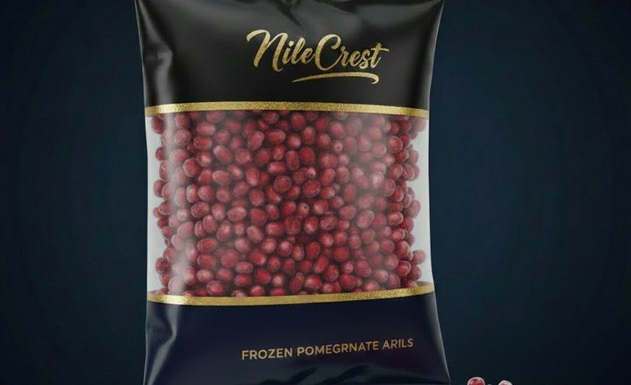 IQF frozen Egyptian pomegranate arils from Nile Crest, export-grade quick-frozen fruit
