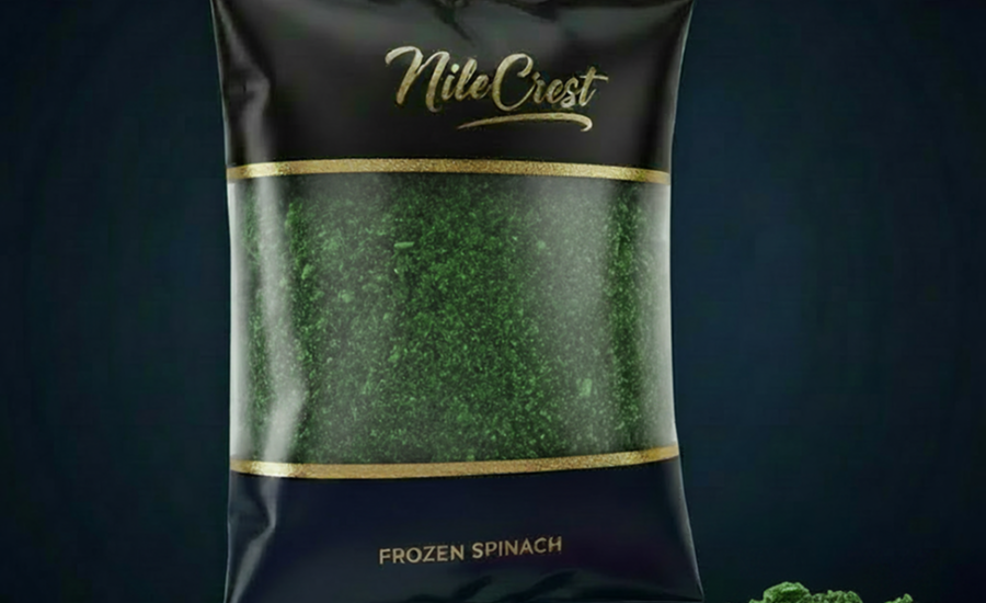 Frozen spinach from Nile Crest, export-grade Egyptian vegetables