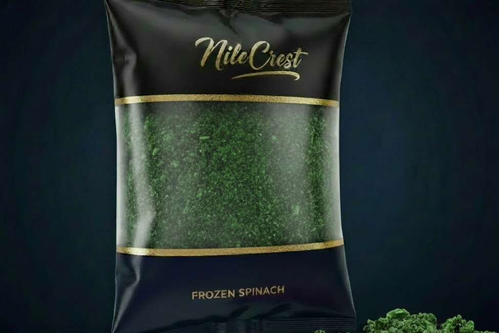 Frozen spinach from Nile Crest, export-grade Egyptian vegetables