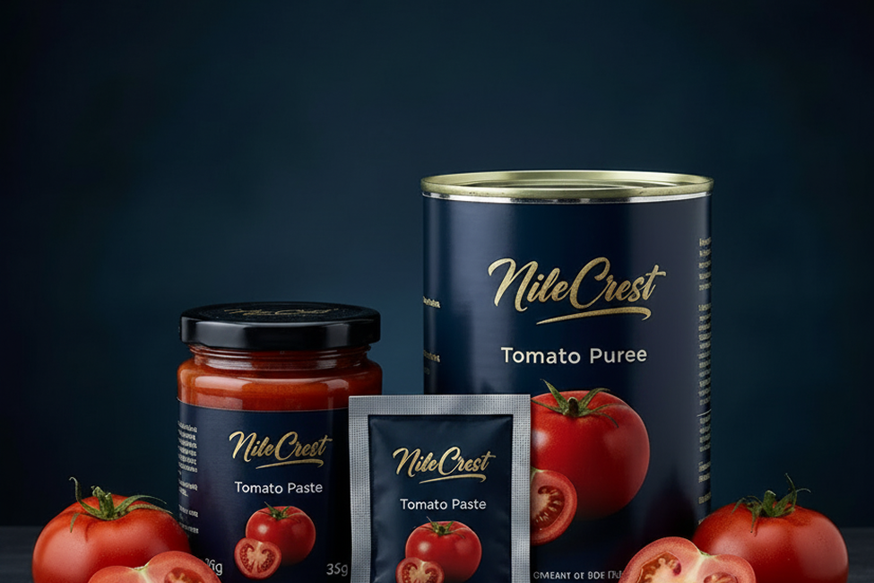 Tomato paste and tomato puree from Nile Crest, Egyptian groceries export